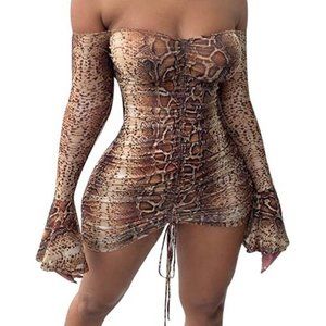 Women's Sexy Leopard Print Sheer Dress